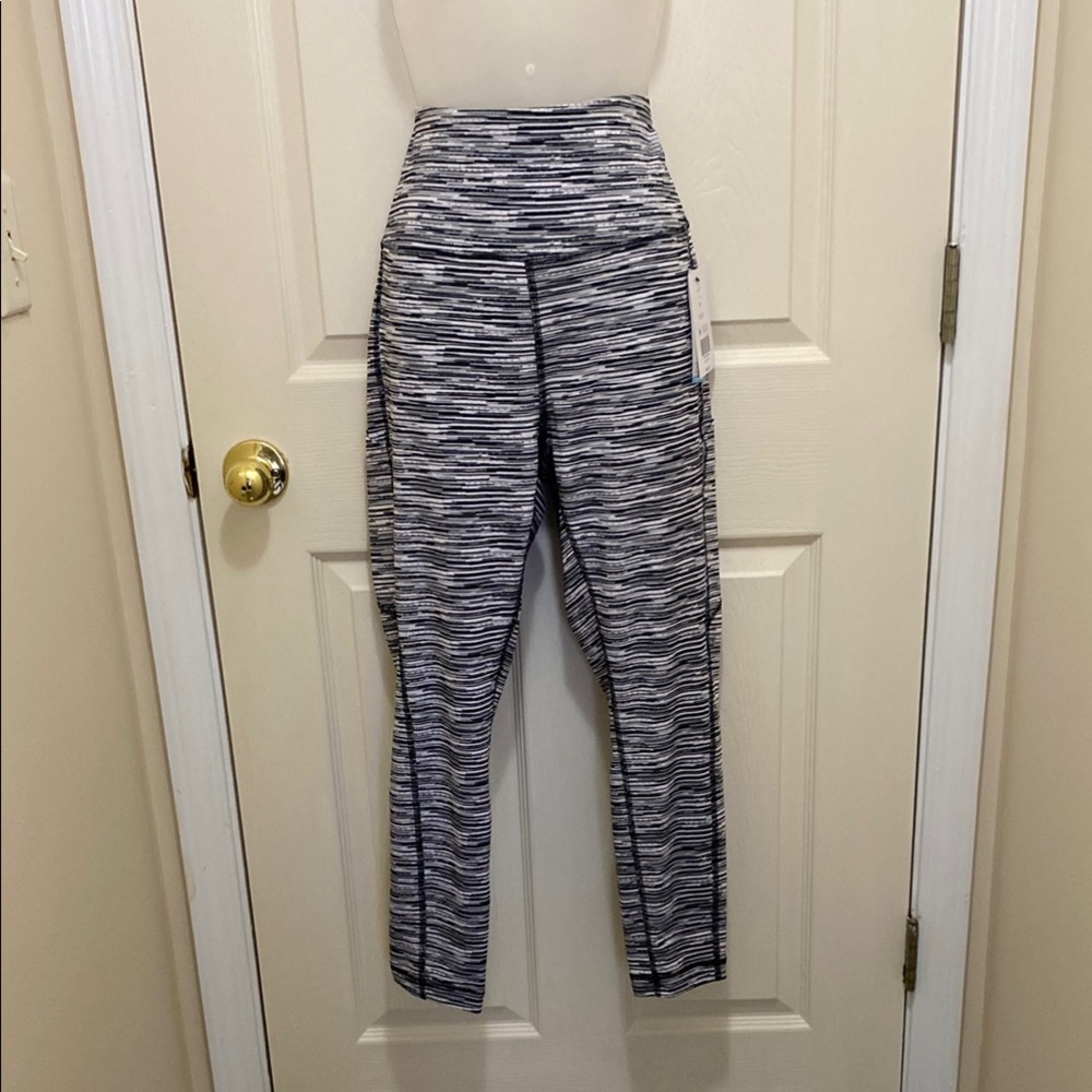 Women's High-Waisted Black and White Athletic Pants